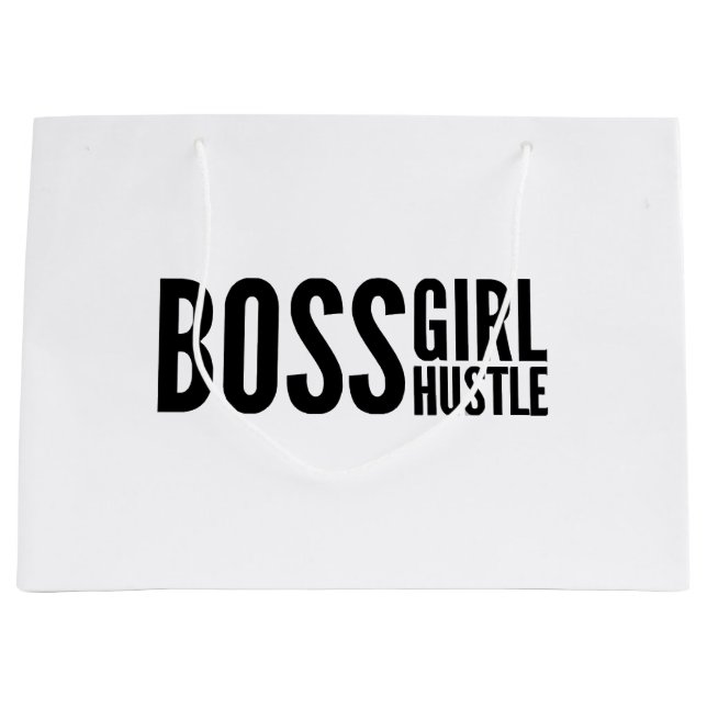 Boss girl Hustle, Boss girls empowerment slogan, g Large Gift Bag (Front)
