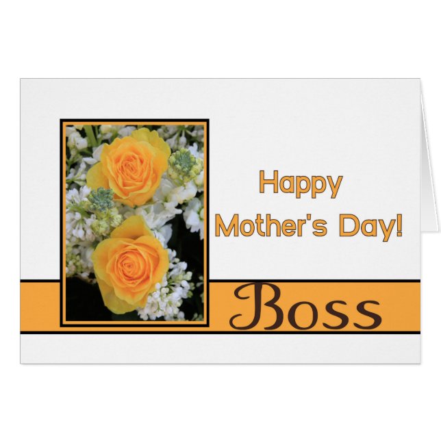 Boss  Happy Mother's Day rose card (Front Horizontal)