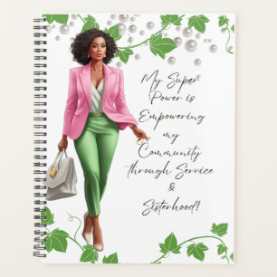 Boss Lady Chick in Pink and Green - Planner