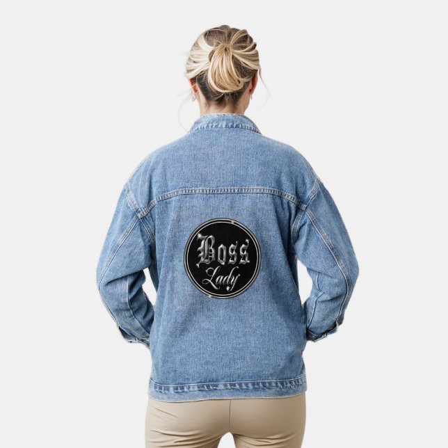 Boss Lady Classic Logo Denim Jacket (Model)