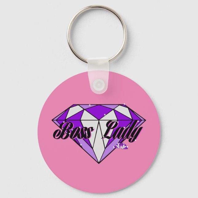 Boss Lady Diamonds Keychain (Front)