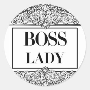 Boss Lady – Elegant Empowerment Classic Round Sticker