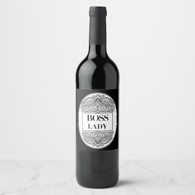 Boss Lady – Elegant Empowerment Wine Label (Front)