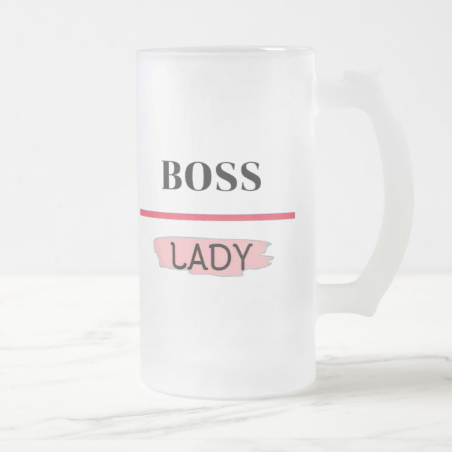  BOSS LADY FROSTED GLASS BEER MUG (Right)