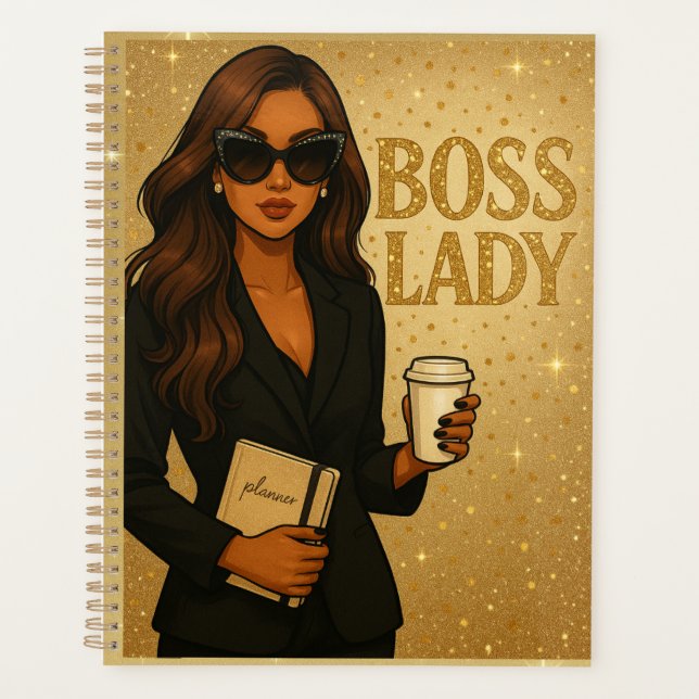Boss Lady Gold Shimmer Planner (Front)