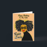 Boss Lady Happy Birthday Sister African American Card<br><div class="desc">This cool birthday card features an African American woman with curly hair and glasses,  and the words "Boss Lady."  Get this card with a lot of personality for your sister for her birthday.</div>
