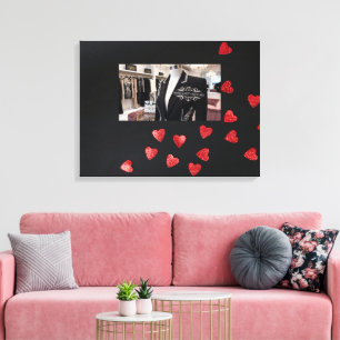 Boss Lady Hearts Stretched Canvas Print