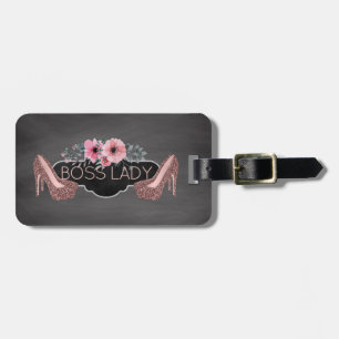 Boss Lady High Heels   Personalised Chalkboard Luggage Tag