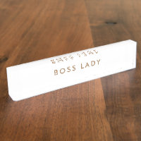 Boss Lady Minimalist Modern Nameplate