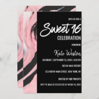 Boss Lady Pink Black Painted Marble Sweet 16