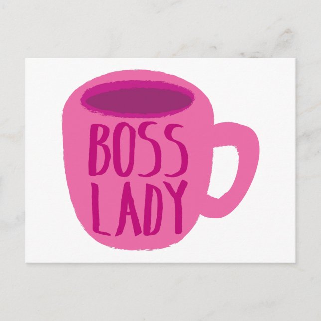 Boss Lady pink Coffee Cup Postcard (Front)