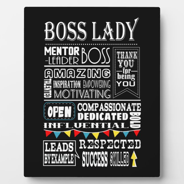 Boss Lady Plaque Desk Gift Appreciation Custom (Front)