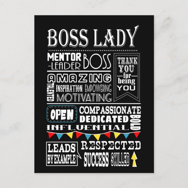 Boss lady Postcard (Front)