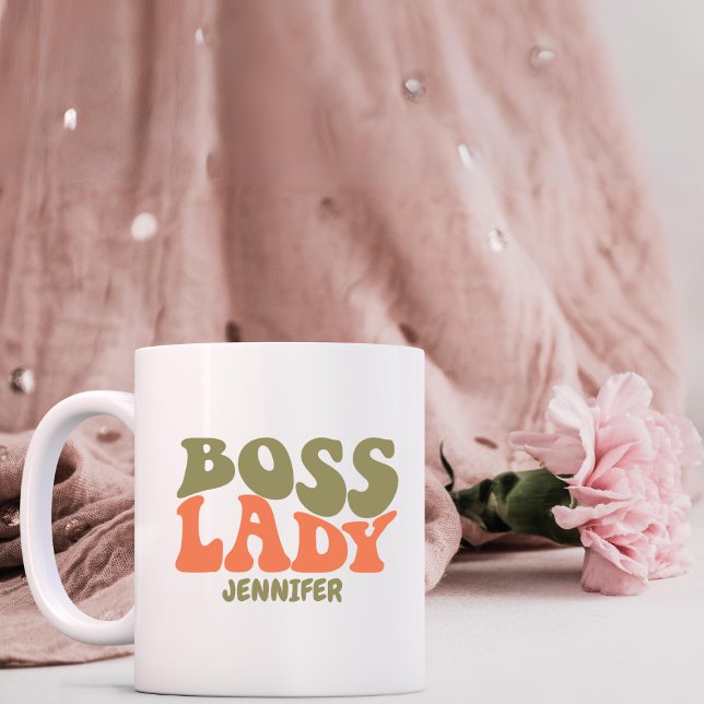 Boss Lady Retro Personalised Coffee Mug (Creator Uploaded)