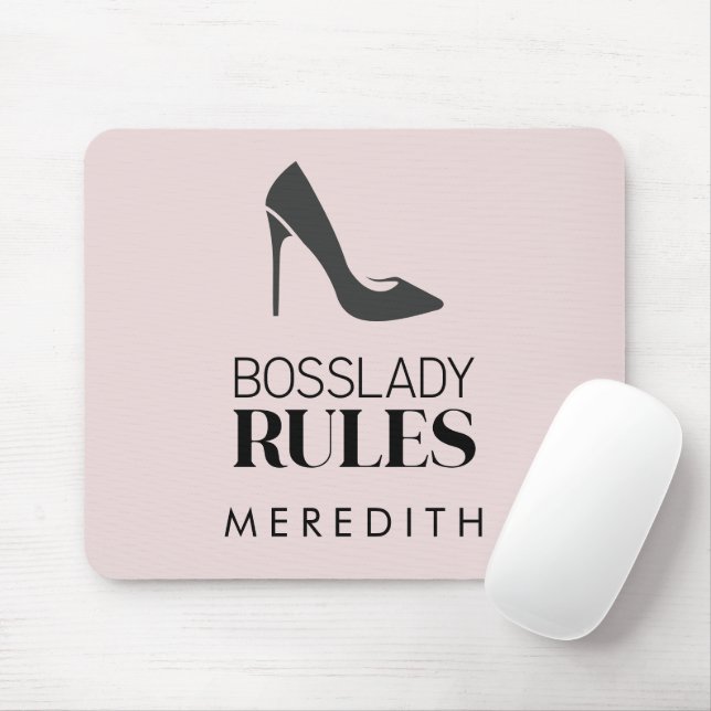 Boss Lady Rules Logo Personalised Mouse Pad (With Mouse)