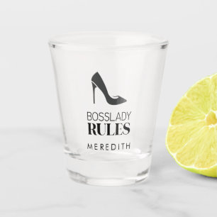 Boss Lady Rules Stiletto Logo Personalised Shot Glass
