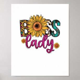 Boss Lady Sunflower Leopard Cow Print Empowering W