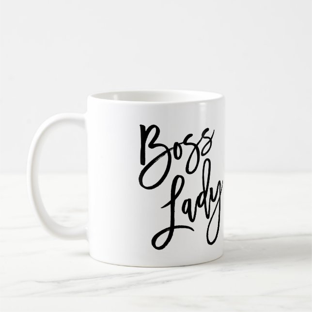 Boss Lady Trendy Lettering Coffee Mug (Left)