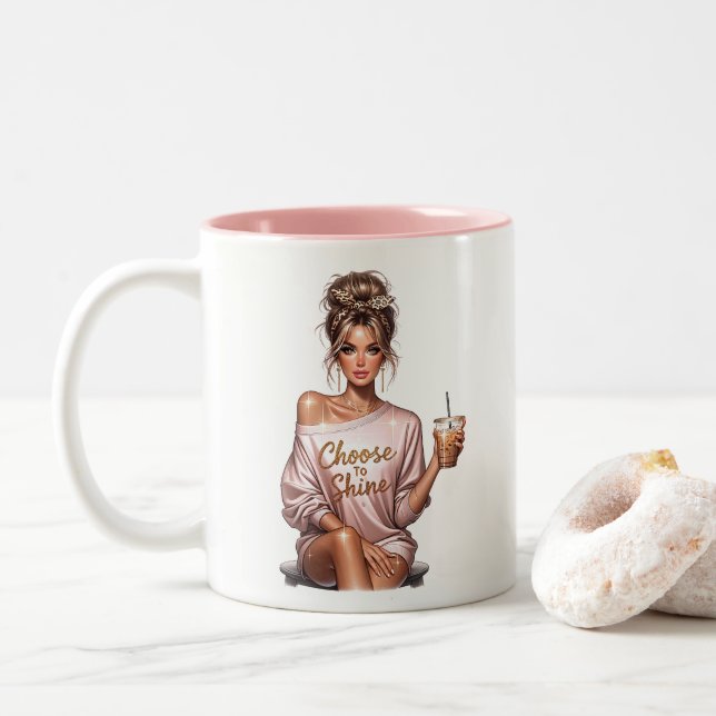 Boss Lady Two-Tone Coffee Mug (With Donut)