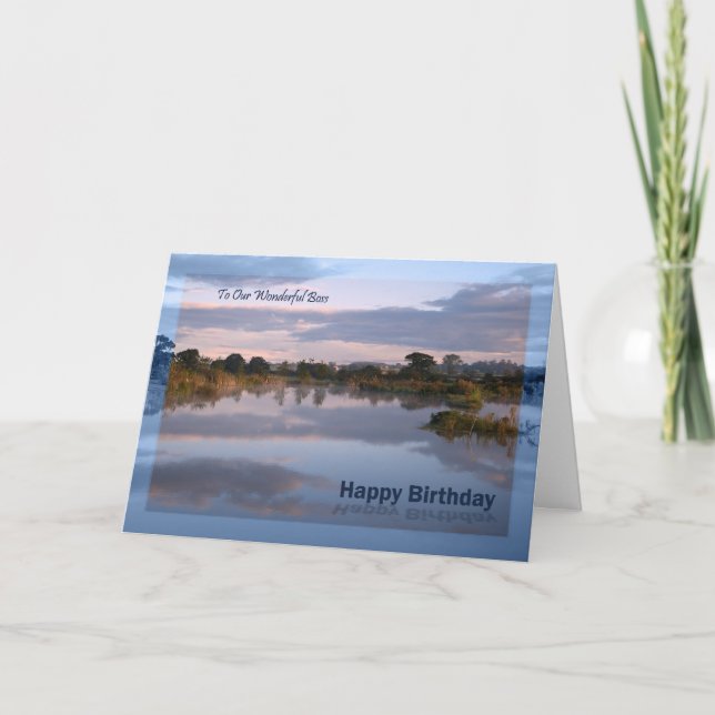 Boss, Lake at dawn Birthday card (Front)