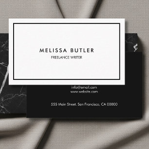 Boss Luxury Minimalist Professional Black White  Business Card