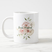 Boss Mama Floral, Pink & Grey Tote Bag