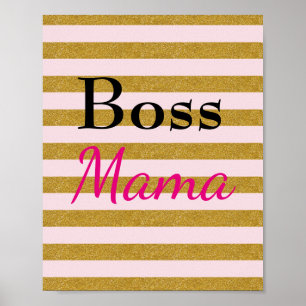 Boss Mama Striped Poster