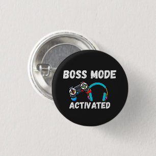 Boss Mode Activated Gamer 3 Cm Round Badge