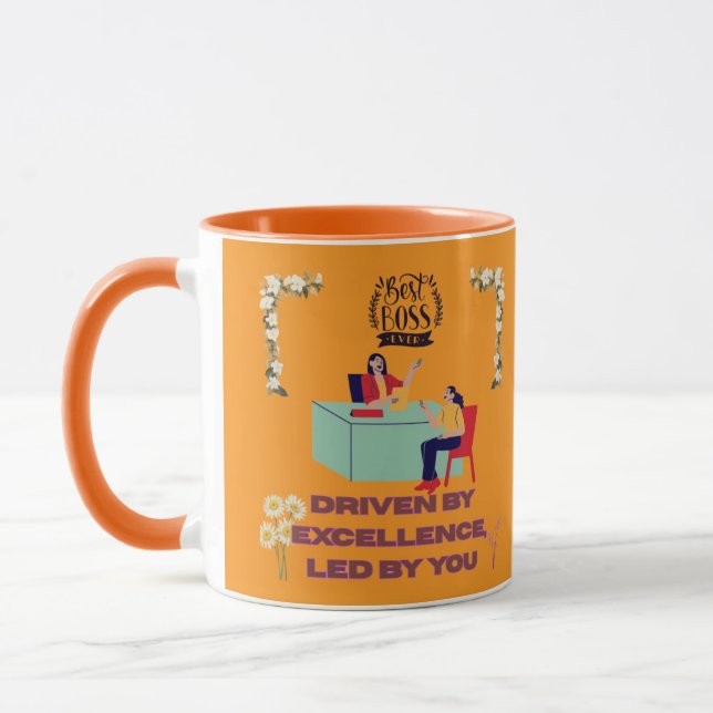 Boss Mode Activated orange Mug (Left)