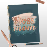 Boss Mum Trendy Copper Teal Watercolor Typography  Planner<br><div class="desc">Boss Mum Trendy Copper Teal Watercolor Typography Quote with watercolor paint brush strokes background, and faux glitter foil text. Makes a perfect gift for mum on mother's day, birthdays, or holidays, or for new moms and mummy to be, or work from home and self made moms! In pretty dark teal,...</div>
