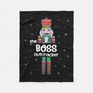 Boss Nutcracker Family Matching Funny Pajama Fleece Blanket