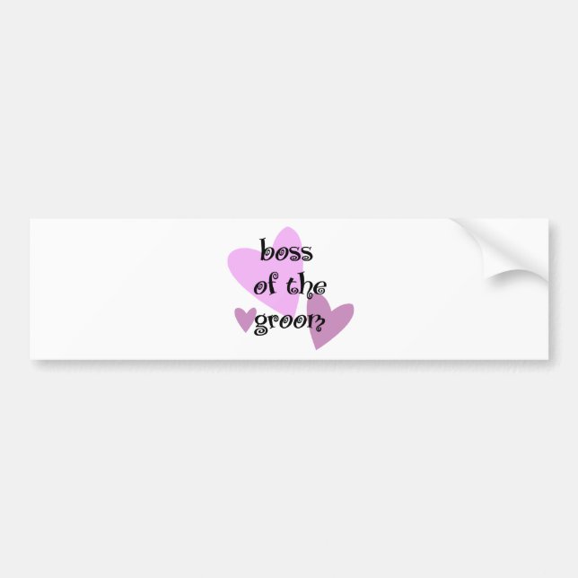 Boss of the Groom Bumper Sticker (Front)
