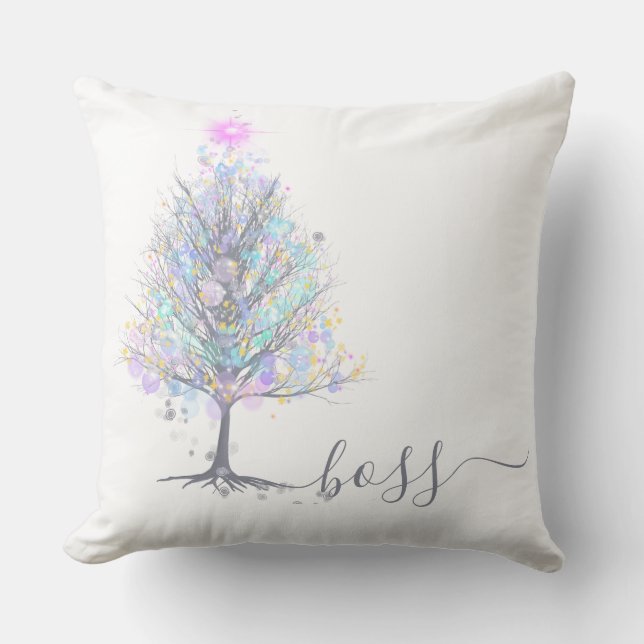 Boss pastel lit tree cushion (Front)