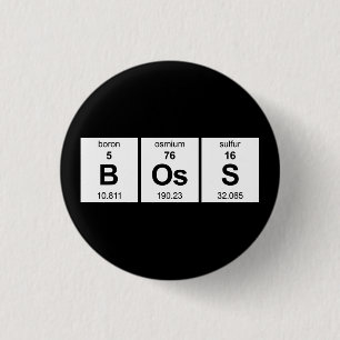 BOsS Periodic Table 3 Cm Round Badge