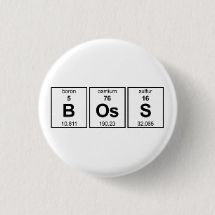 BOsS Periodic Table 3 Cm Round Badge