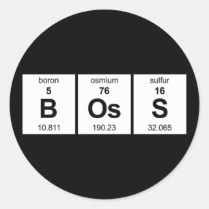 BOsS Periodic Table Classic Round Sticker