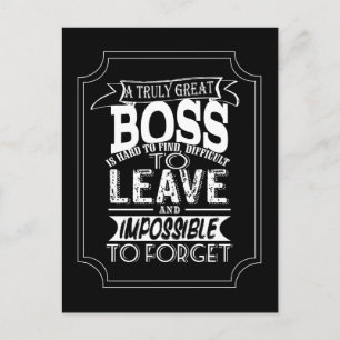Boss Postcard  A truly great boss quote