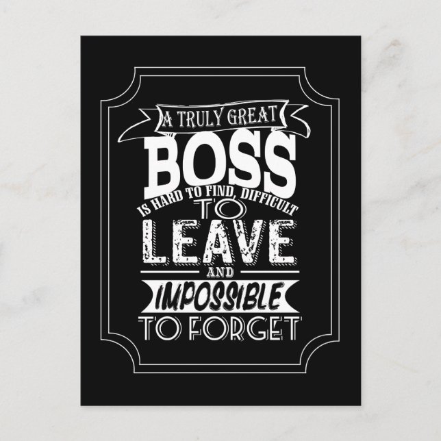 Boss Postcard  A truly great boss quote (Front)