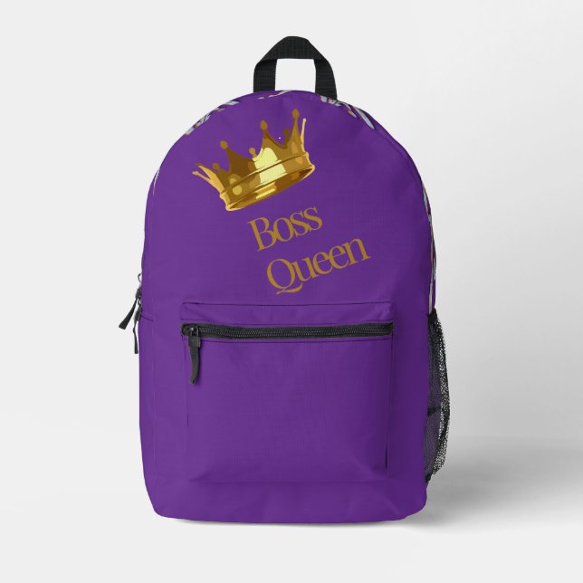 Boss Queen Crown Purple Backpack (Front)