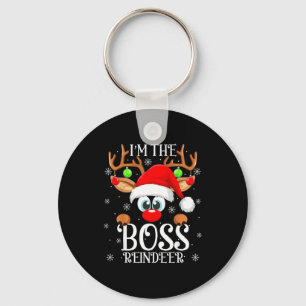 Boss Reindeer Christmas Family Matching Group Funn Key Ring