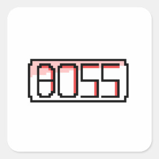 "BOSS" Retro font Square Sticker