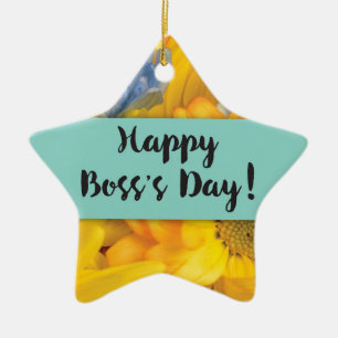 Boss’s Day Thanks Gerbera Daisies Ceramic Tree Decoration