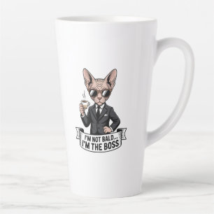 Boss Sphynx Cat Coffee Illustration Latte Mug