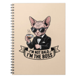 Boss Sphynx Cat Coffee Illustration Notebook