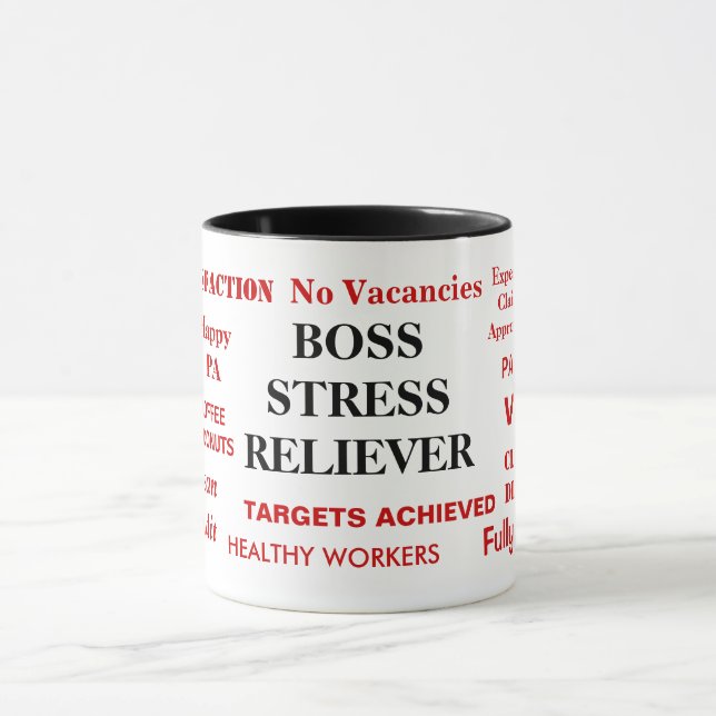 Boss Stress Reliever Stressed Boss Joke Mug (Center)
