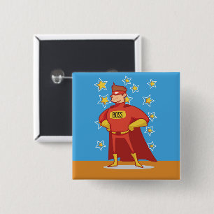 Boss Superhero on Father's Day 15 Cm Square Badge