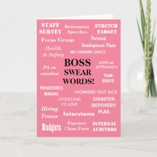 Boss Swear Words | Funny Female Boss Birthday Card