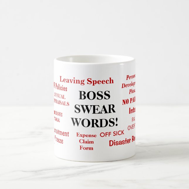 BOSS SWEAR WORDS! Rude Boss Words Coffee Mug (Center)