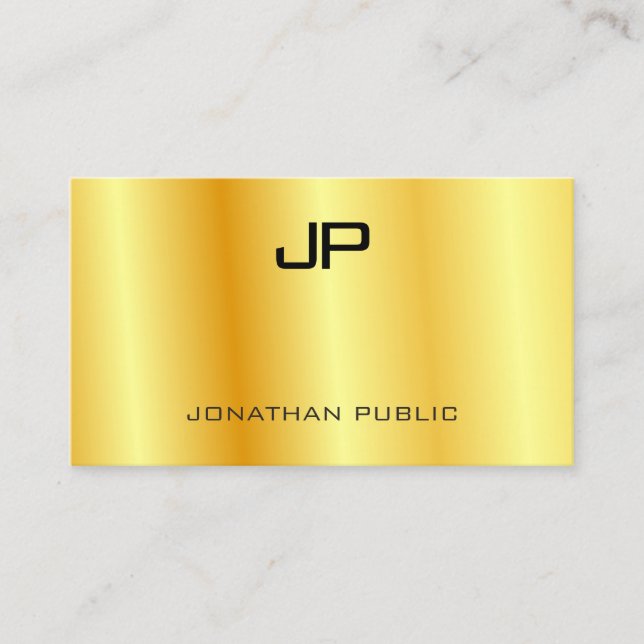 Boss Template Elegant Glamour Faux Gold Modern Business Card (Front)