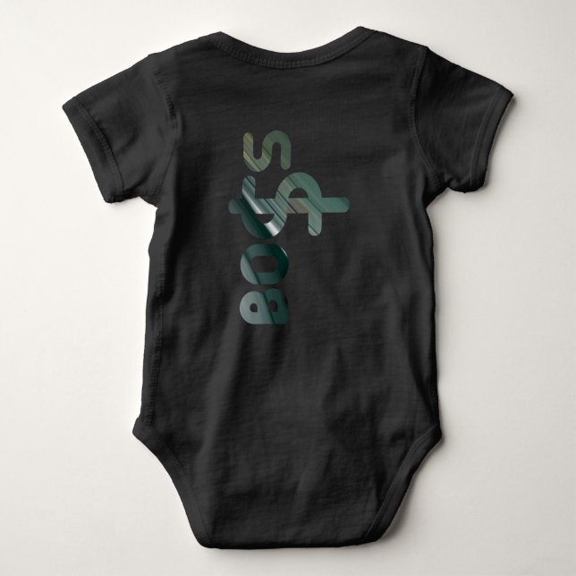 BOSS Trend Abstract Green Emerald Baby Bodysuit (Back)